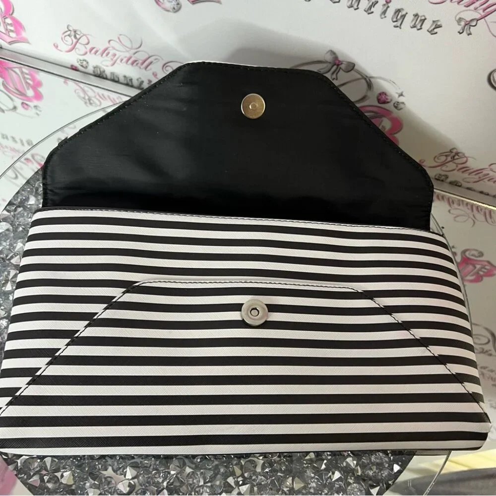Chi hair tool bag holder travel striped CHI Black and White Striped Clutch